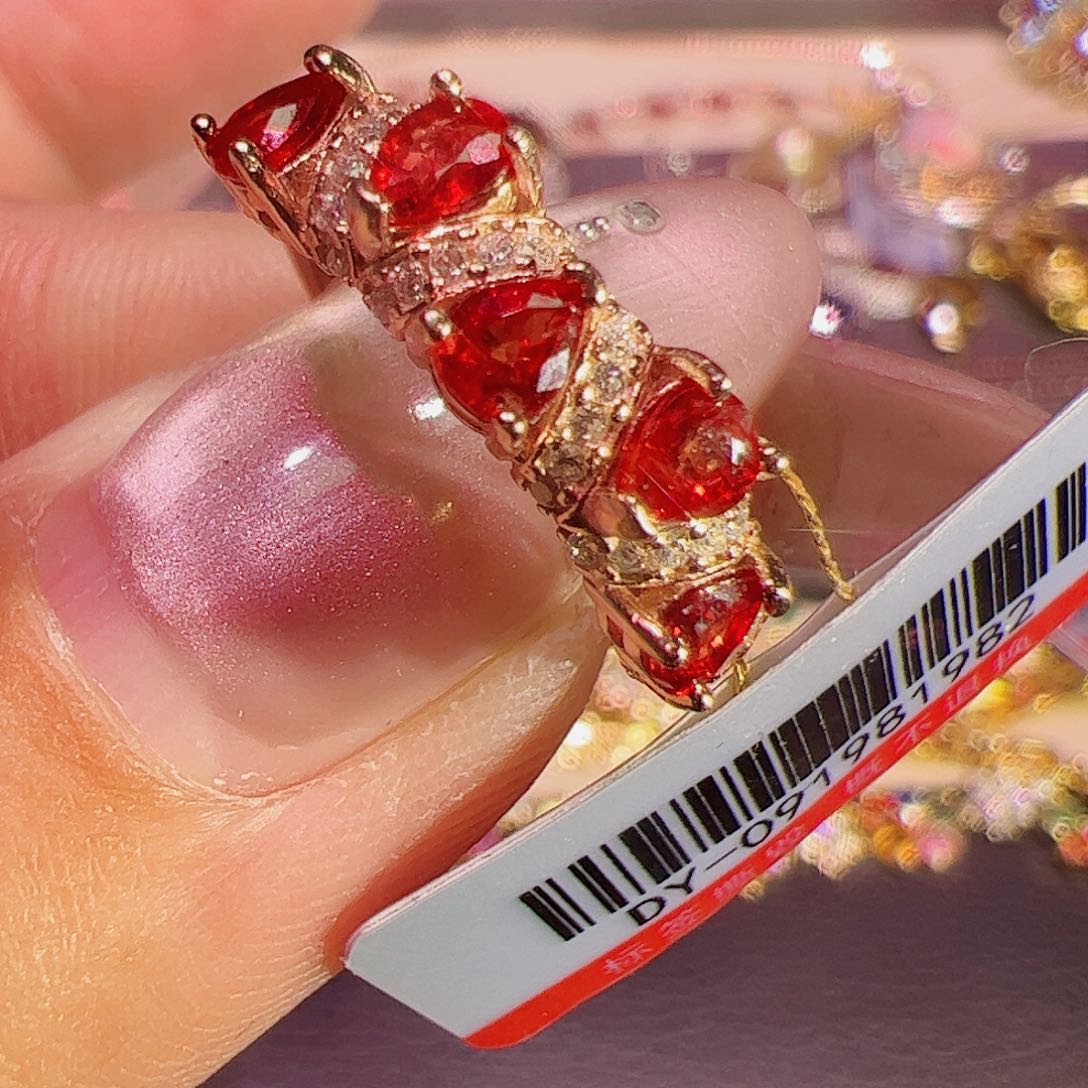 蓝宝石戒指银S925镶嵌