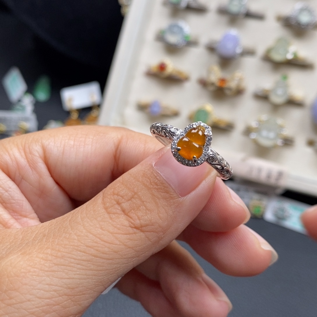 翡翠银S925镶嵌戒指