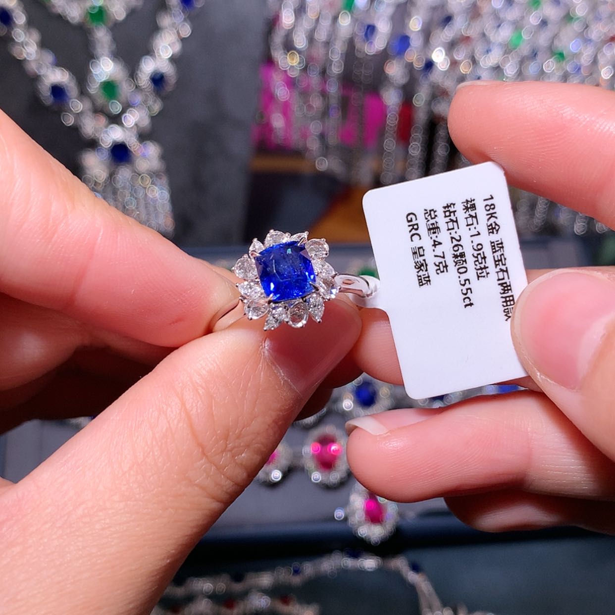 【闪购商品】蓝宝石戒指18K金镶嵌