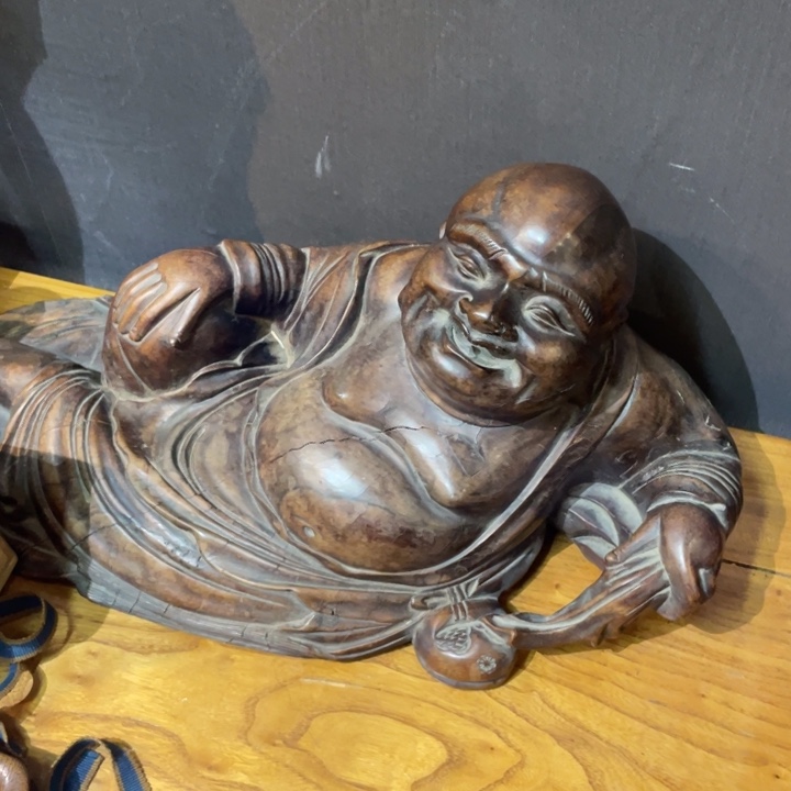 木雕弥勒茶道具摆件摆件