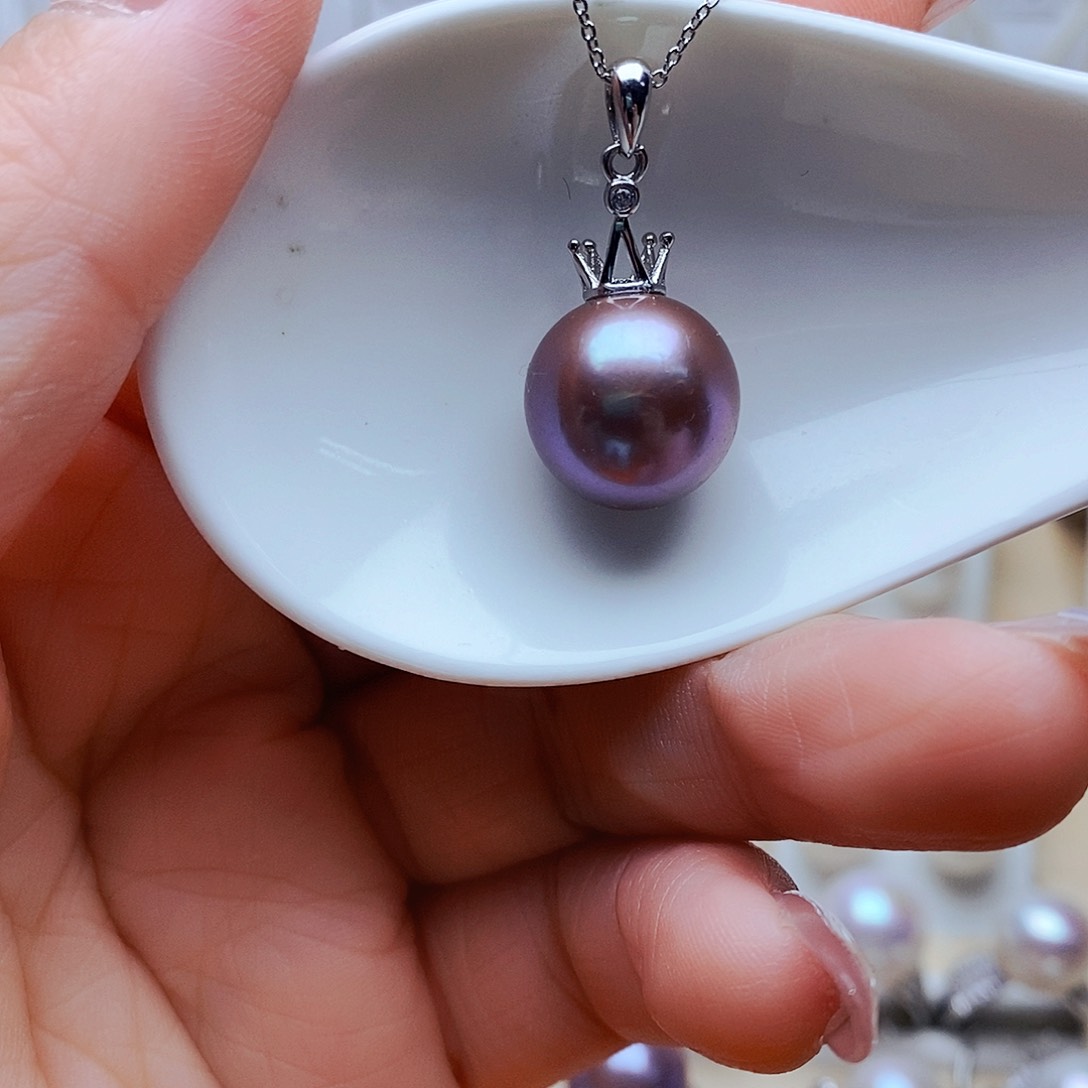 淡水珍珠吊坠(赠链)银S925镶嵌