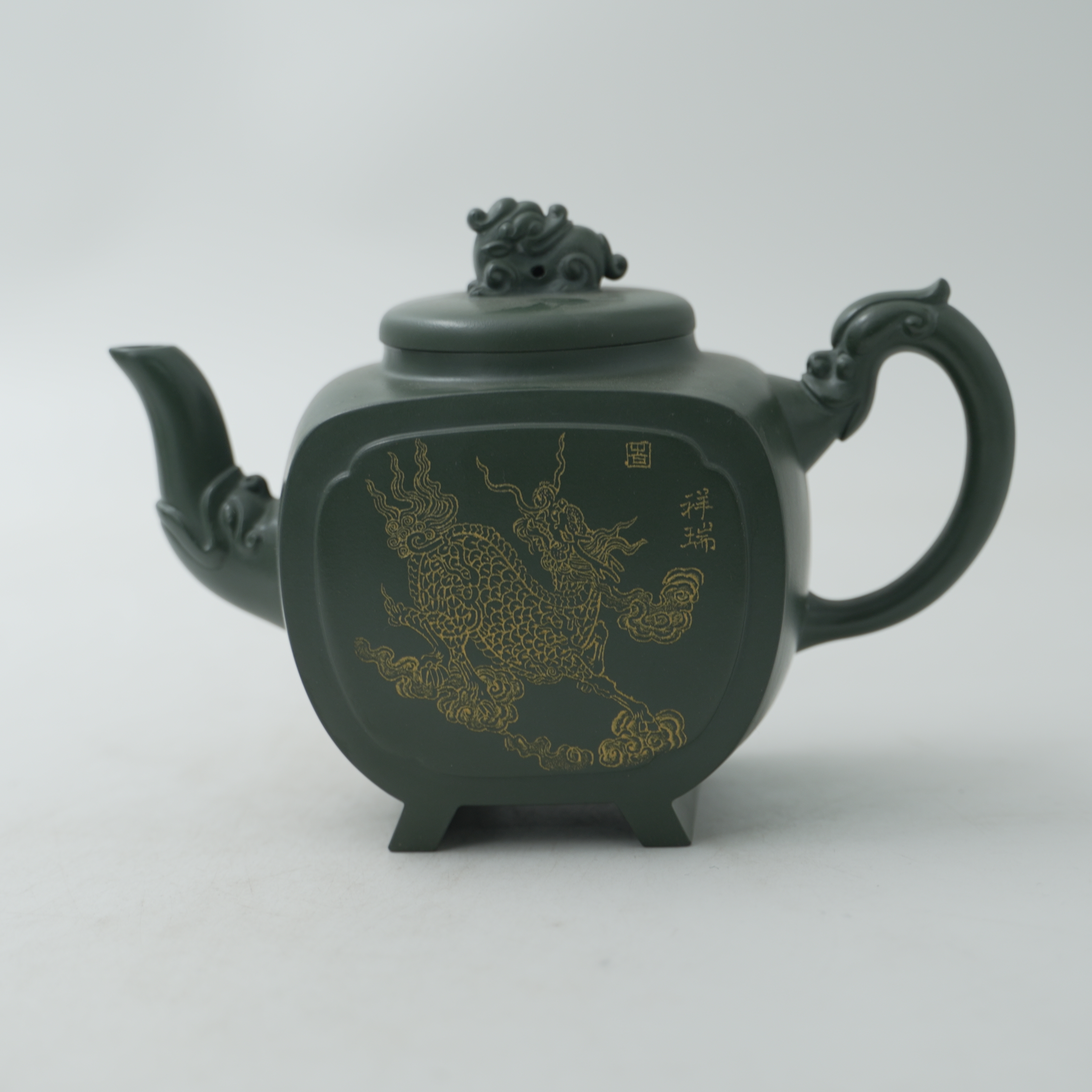 KWLYM宜兴紫砂壶龙韵某国绿（9）