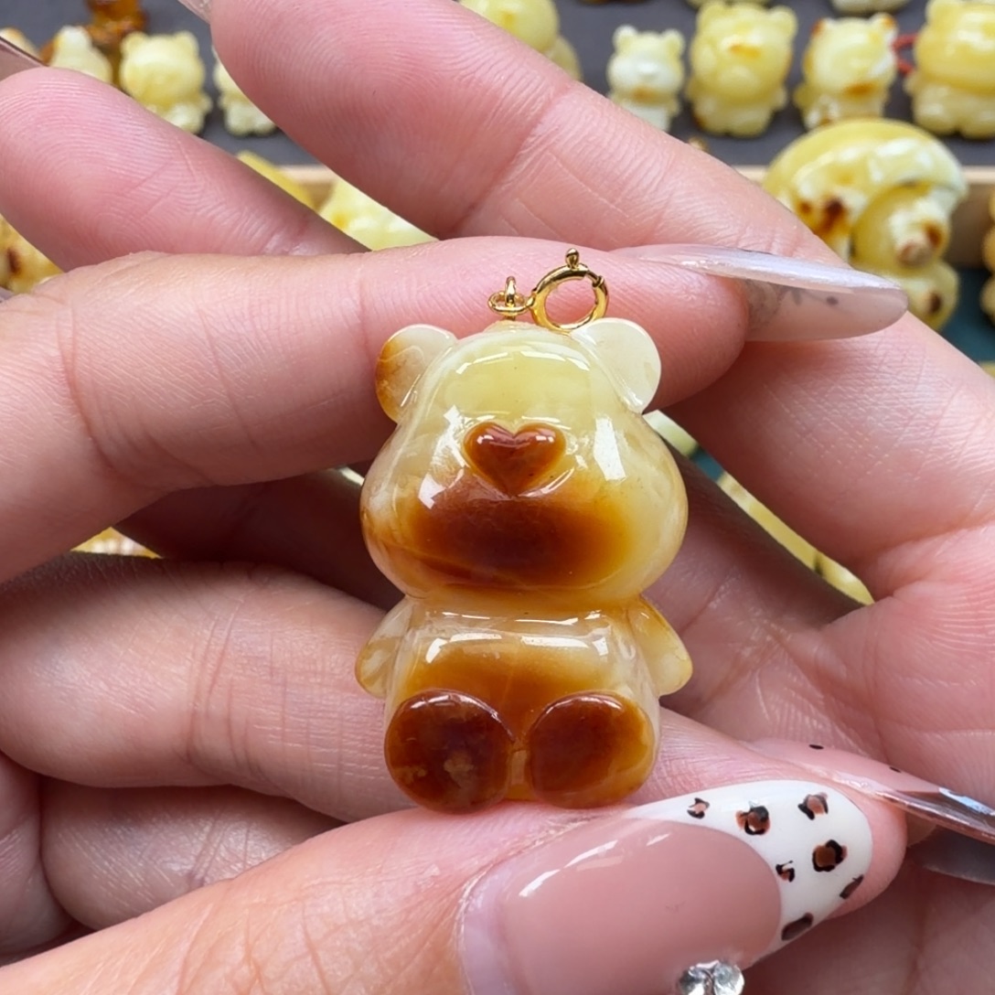 琥珀银S925镀金镶嵌裸石蜜蜡
