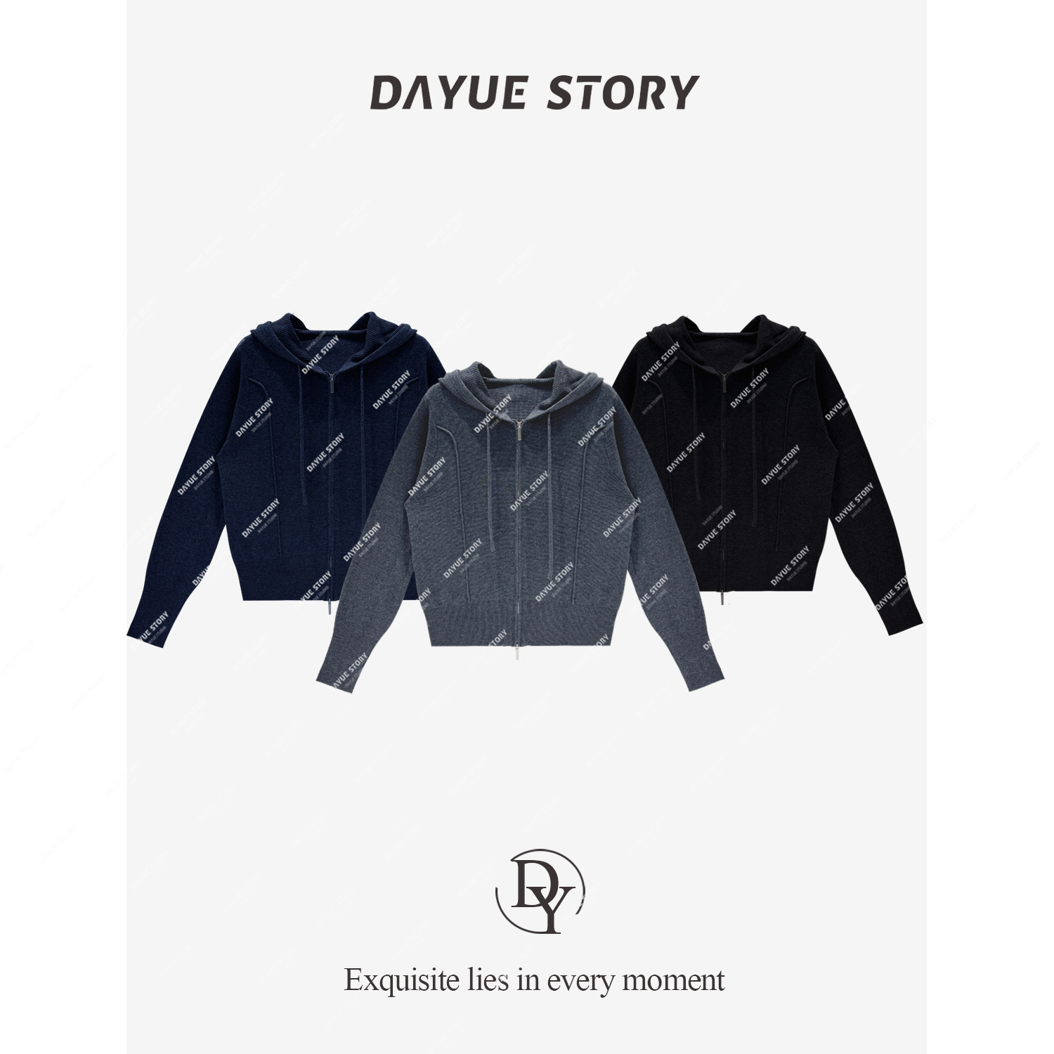 DAYUE【腰骨帽衫】髙支髙密！绵软细腻上身舒适~休闲百搭连帽针织衫