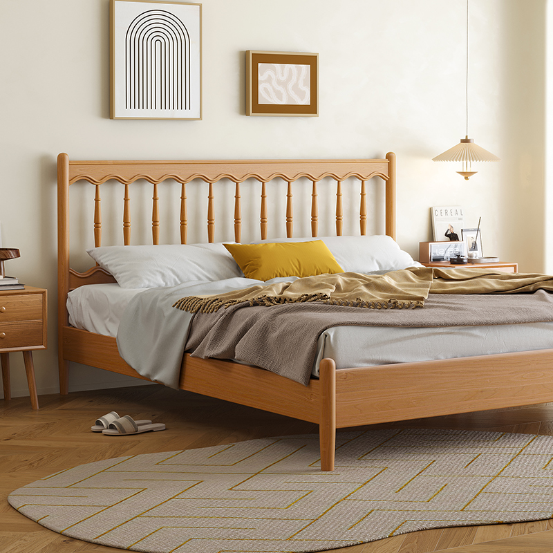 原始森林全实木榉床原木风北欧简约温莎床双人床主卧大床婚床