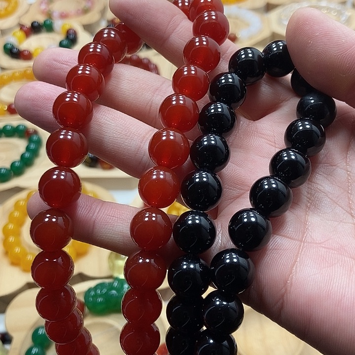 未镶嵌黑曜岩手链大****哥