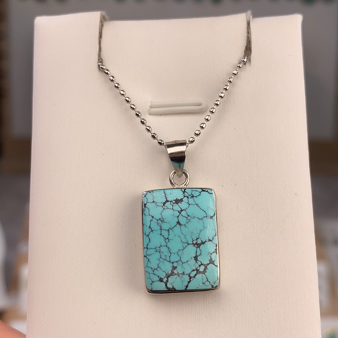 绿松石银S925镶嵌颈饰