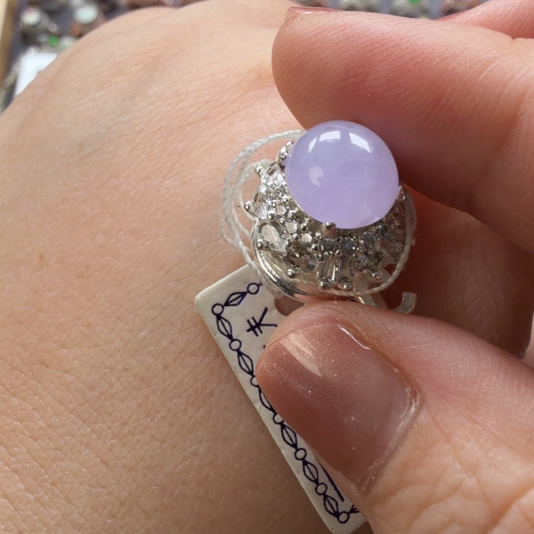 翡翠未镶嵌戒指8002