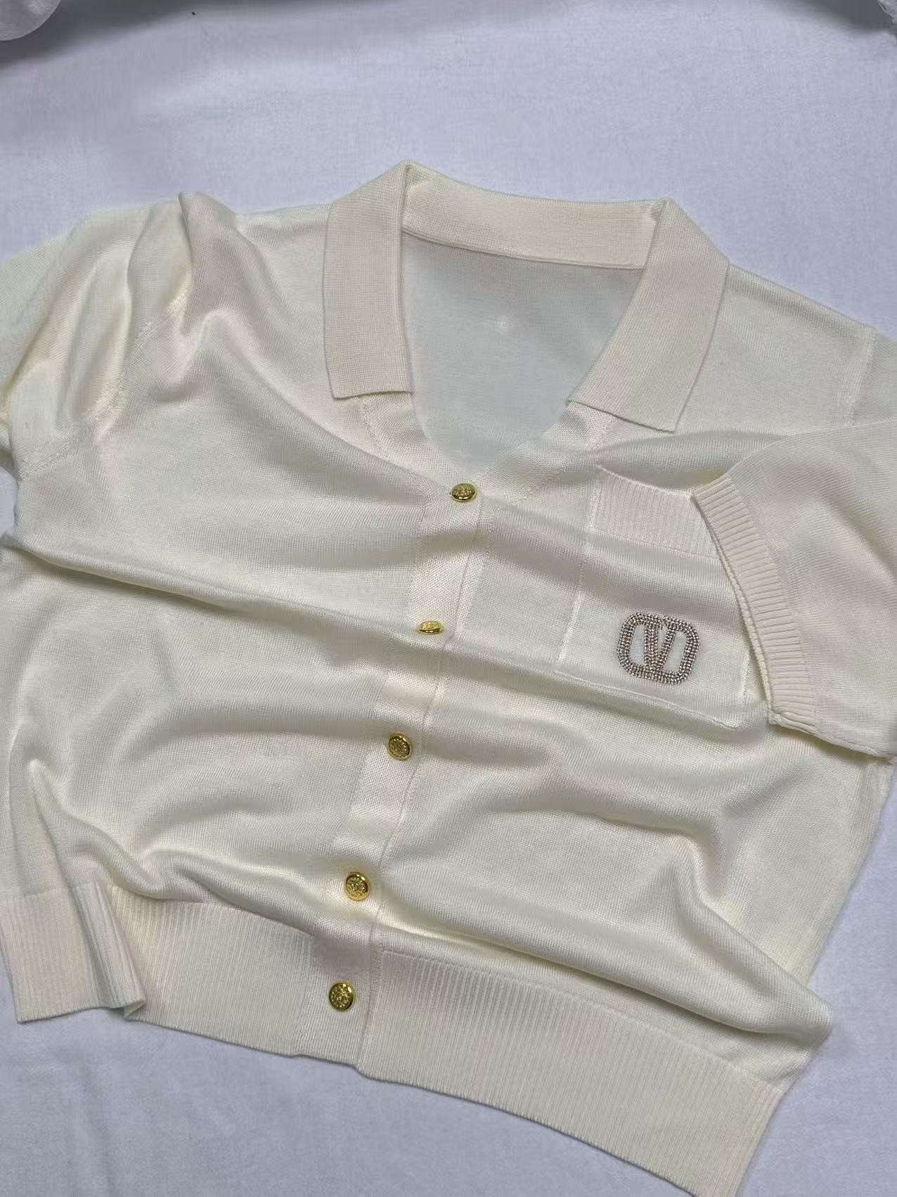 【欧琲】Z060#翻领纯色针织上衣