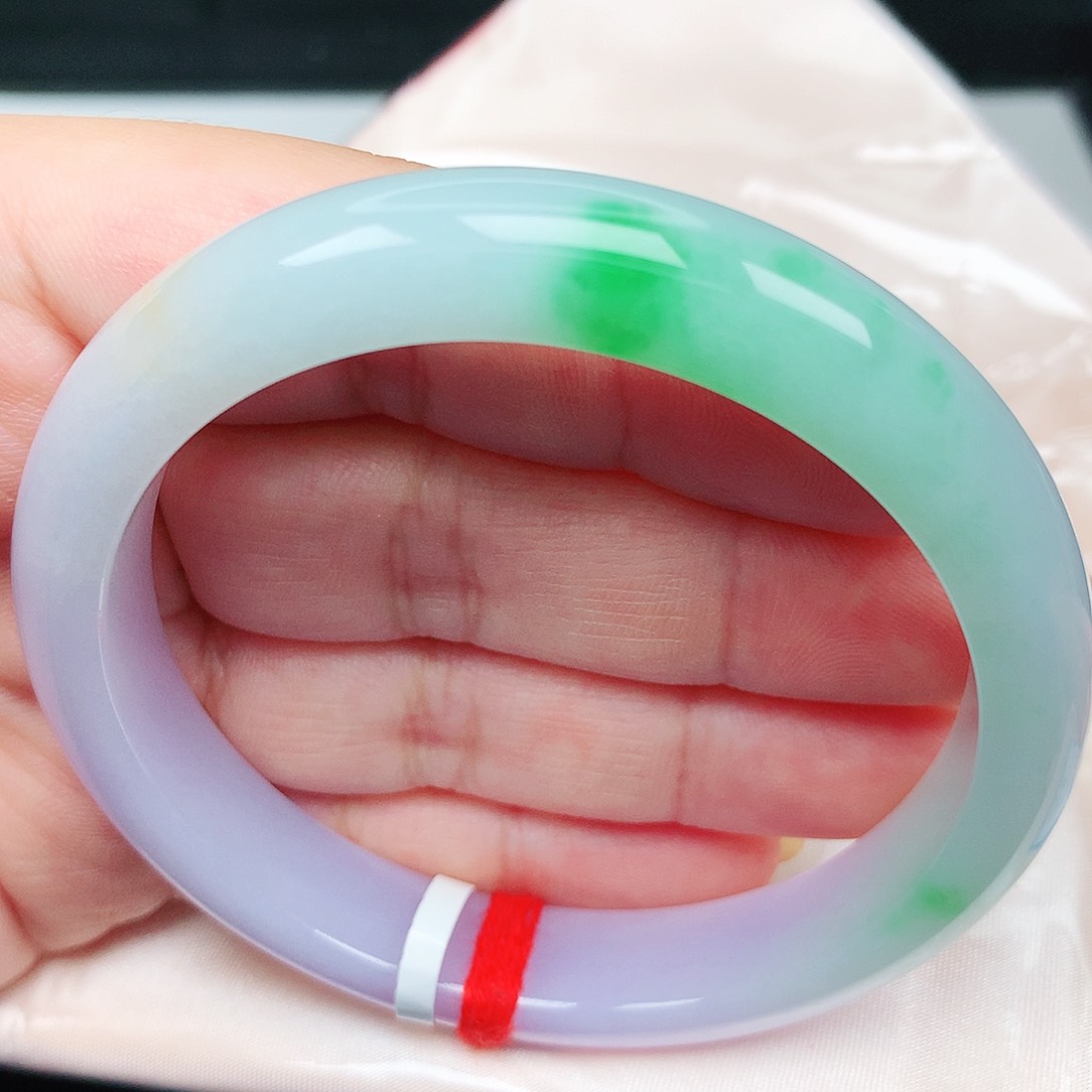 未镶嵌手镯翡翠48春彩紫霞仙子