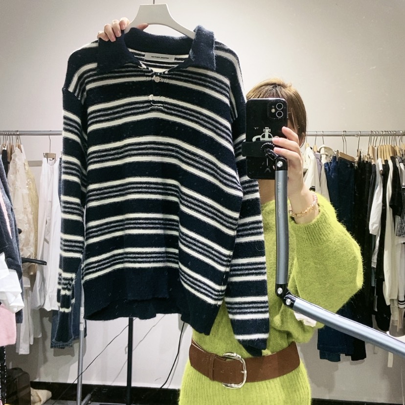【闪购商品】翻领条纹