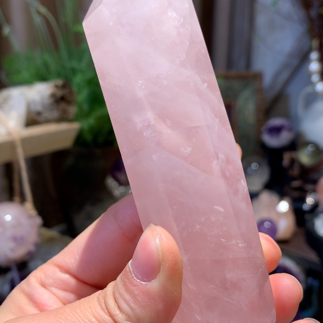 水晶摆件未镶嵌雪*粉水晶