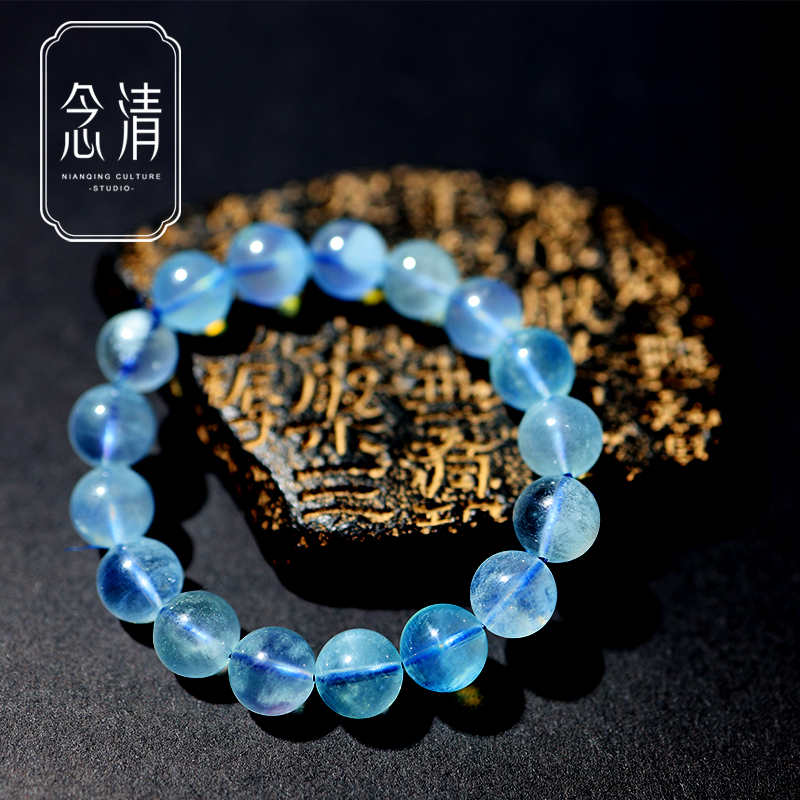 【大囍珠宝】海水蓝-海蓝宝10mm（19颗珠/手串）标价为1颗珠的价格