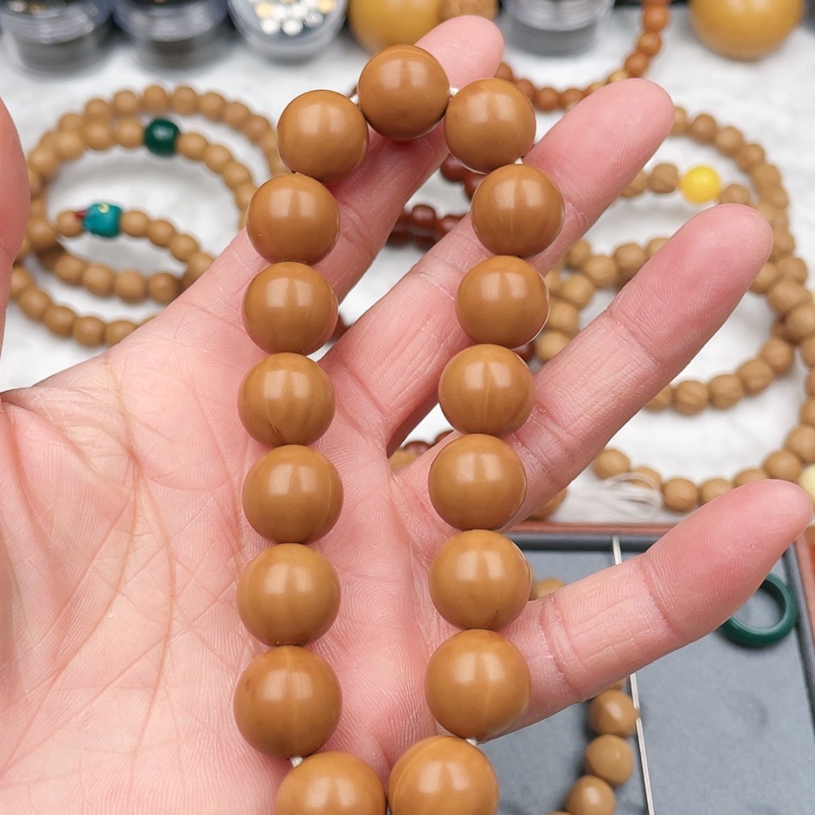 【闪购商品】猴头核桃手串猴头核桃精品正圆光珠