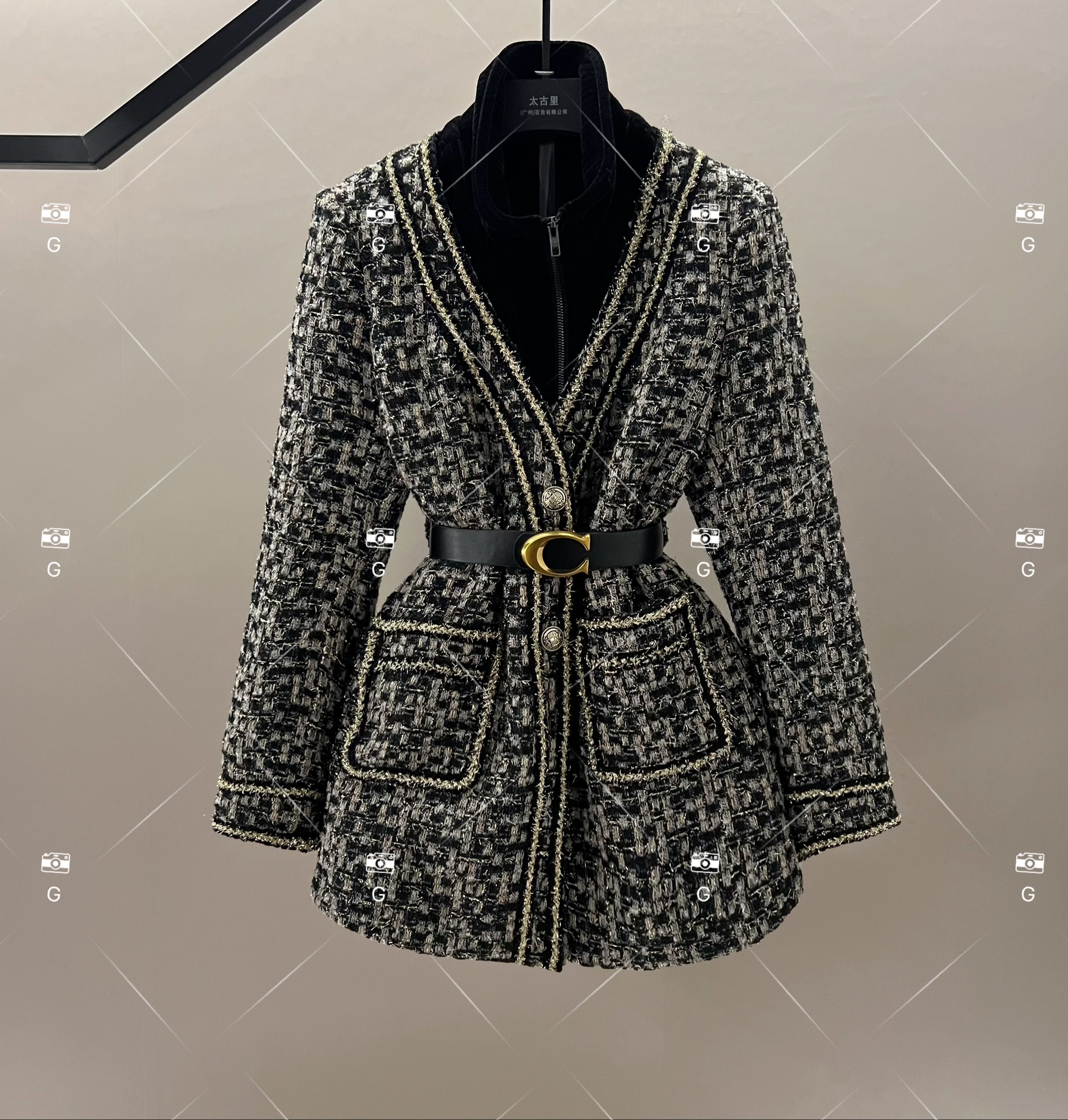 【楠楠】秋冬气质小香风时尚中长款羽绒服 GS-57628