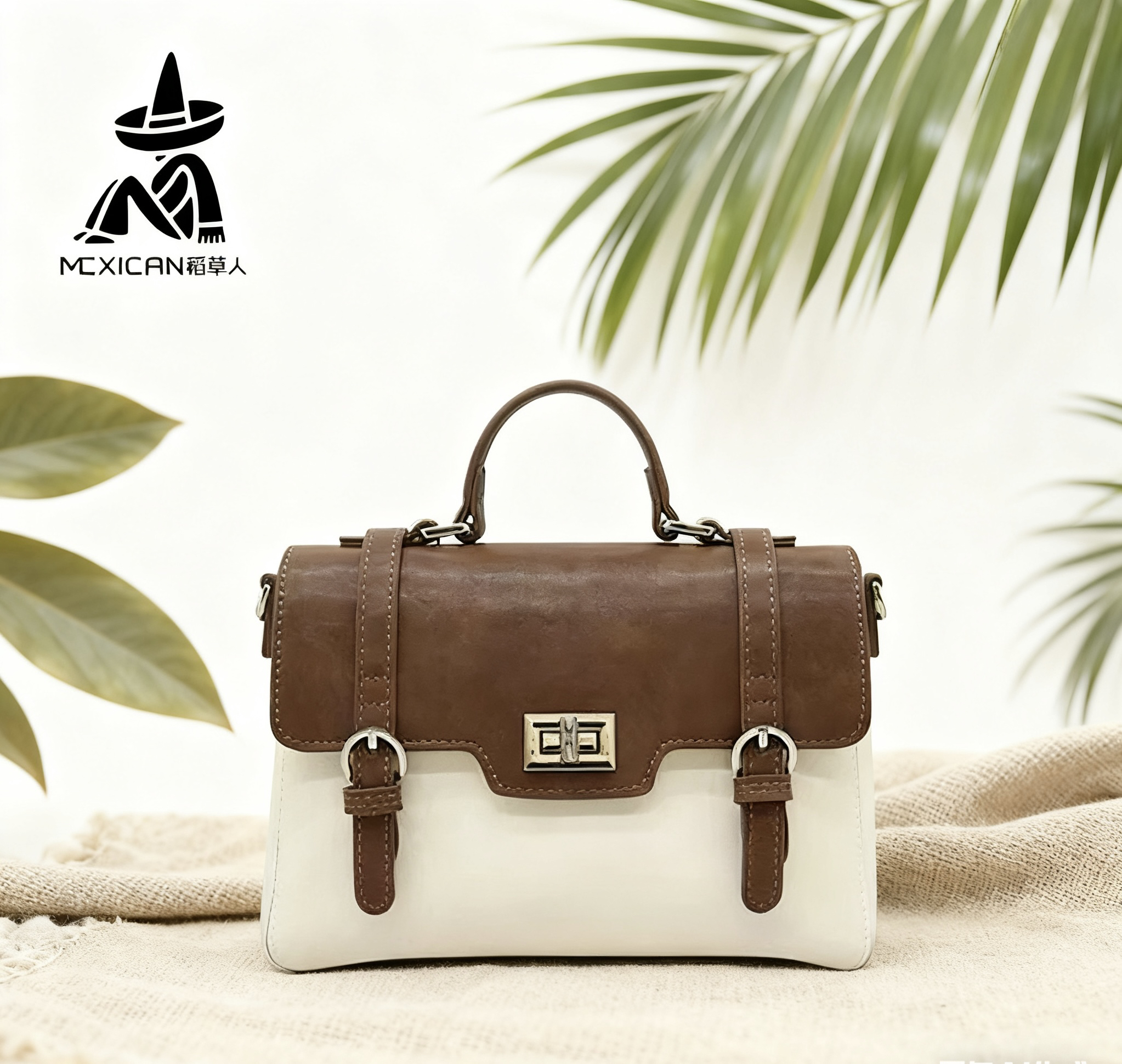 稻草人新款2025时尚复古手提包通勤单肩包撞色包时尚百搭简约潮流