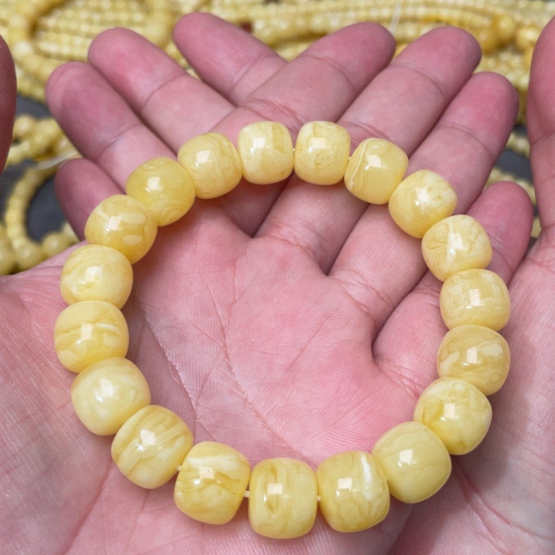 蜜蜡裸石未镶嵌河****司蜜蜡手串12.6mm