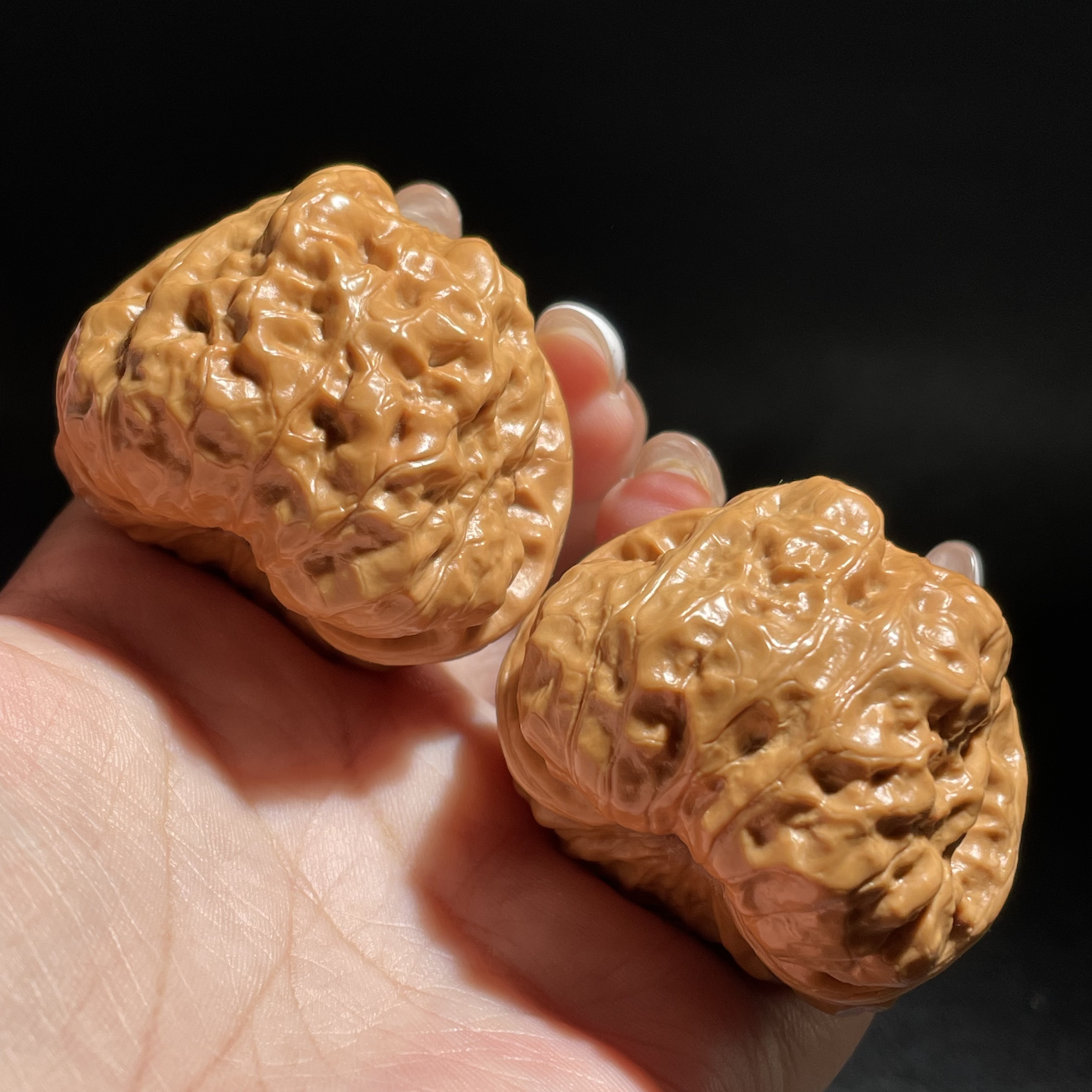 编号2034精品45金蟾蛤蟆头水晶蜡皮精品配对