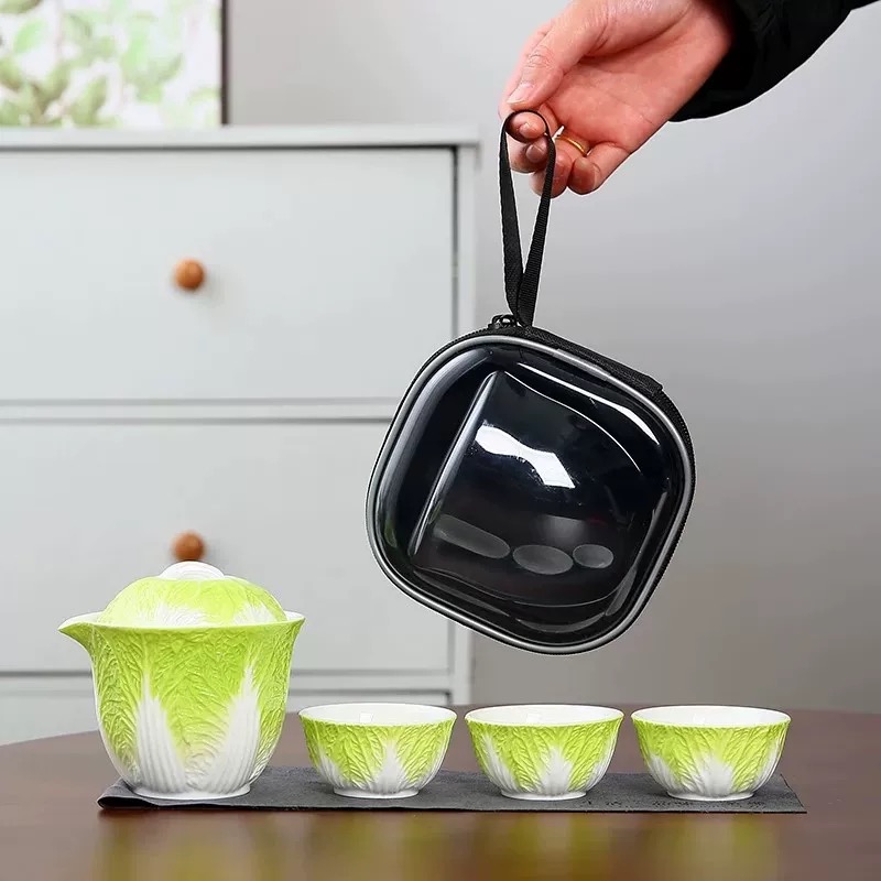 白菜中式家用旅行茶具