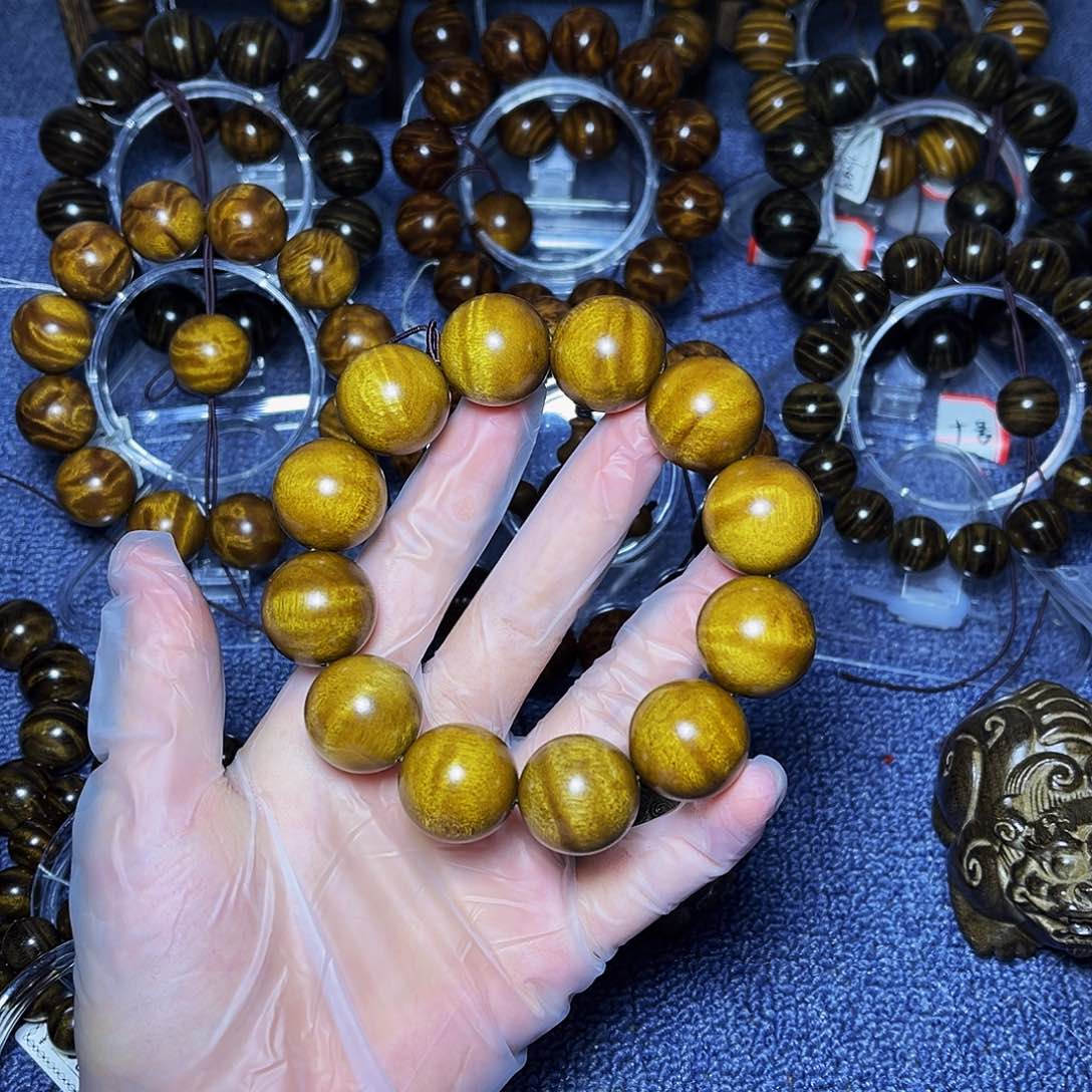 手串/手链楠木（金丝楠）2.0枯木黄金底影子波