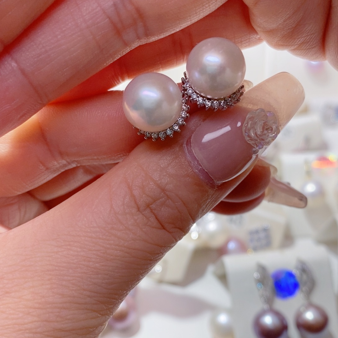 淡水珍珠耳饰合金