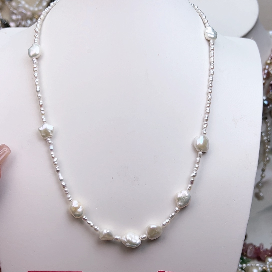 淡水珍珠颈饰银S925镶嵌