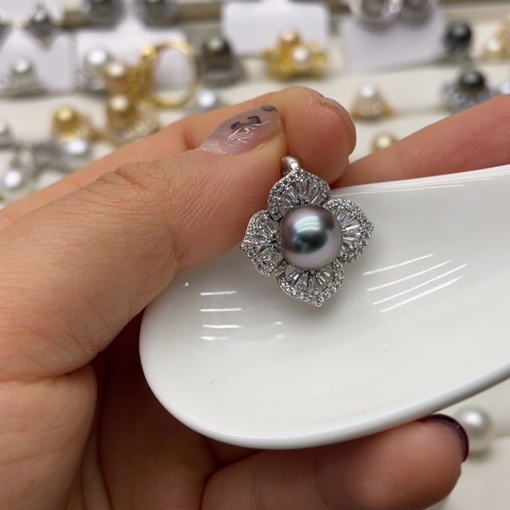 海水珍珠吊坠(不含链)银S925镶嵌