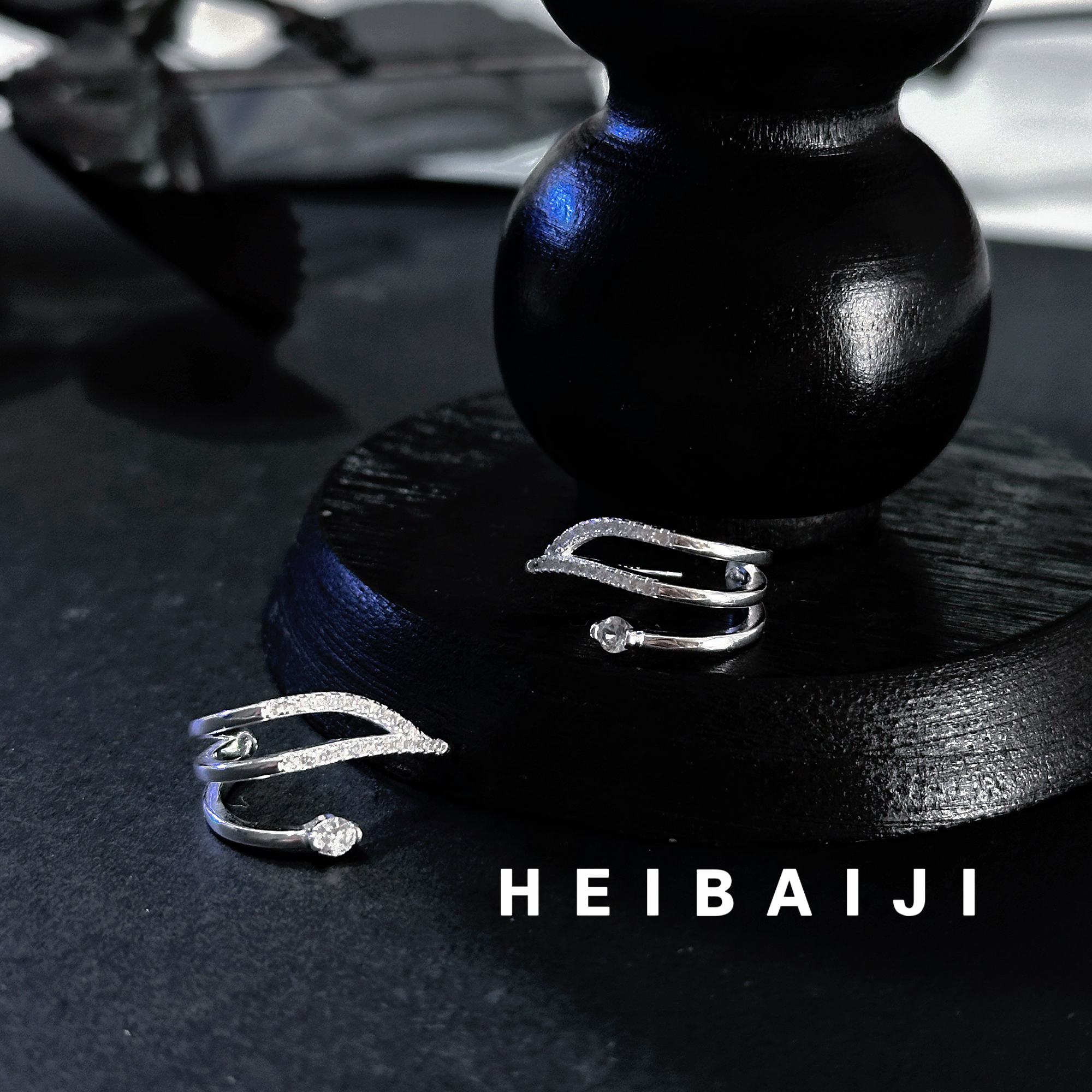 925银耳饰 S925银交叉环微镶锆石轻奢耳钉