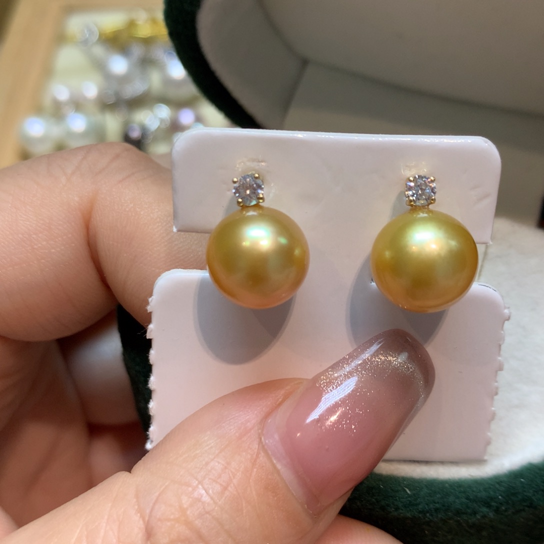 海水珍珠耳饰14K金镶嵌