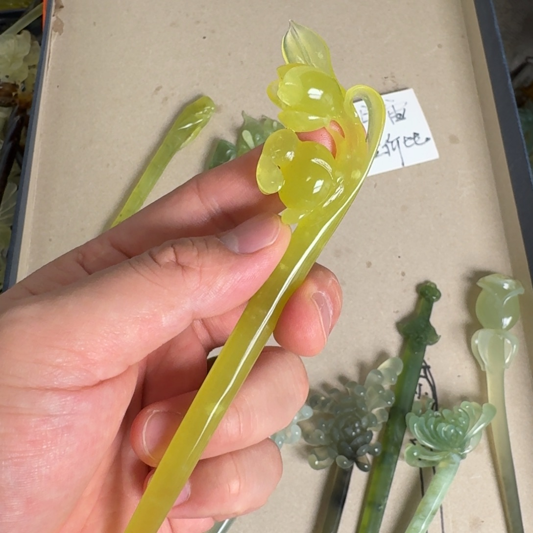 岫玉发饰未镶嵌明君玉簪行于清风