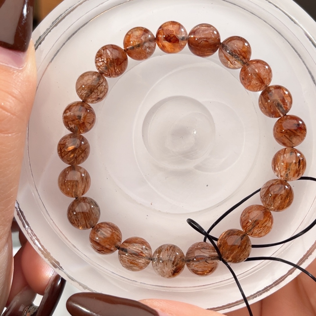 水晶未镶嵌手链黑金超七9