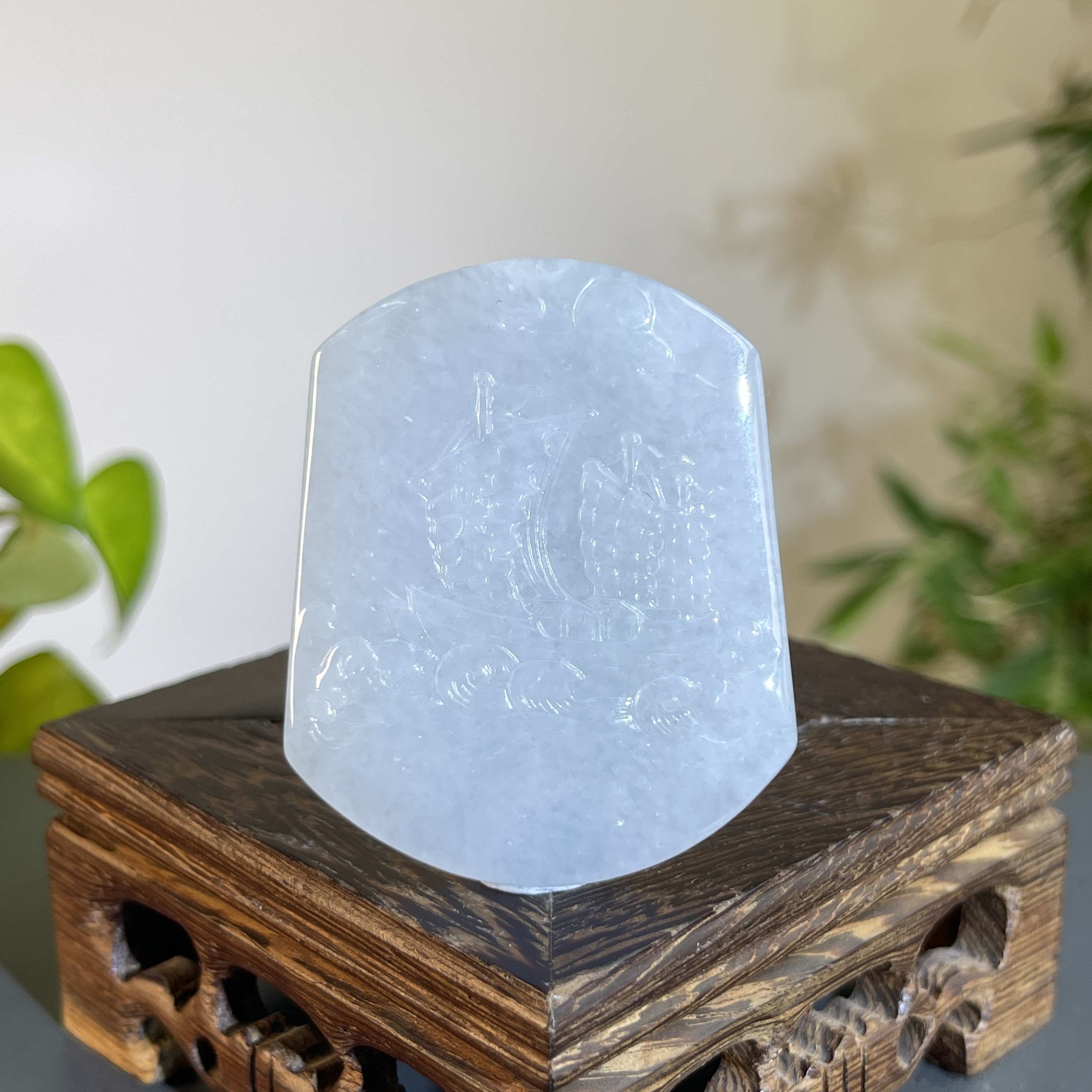 JTA16-53 天然缅甸A货翡翠 一帆风顺