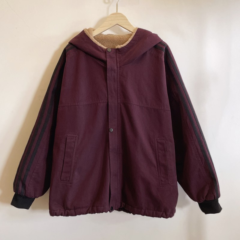 加绒加厚连帽牛仔棉服年轻中年妈妈装大码显瘦遮肉新款YX301343