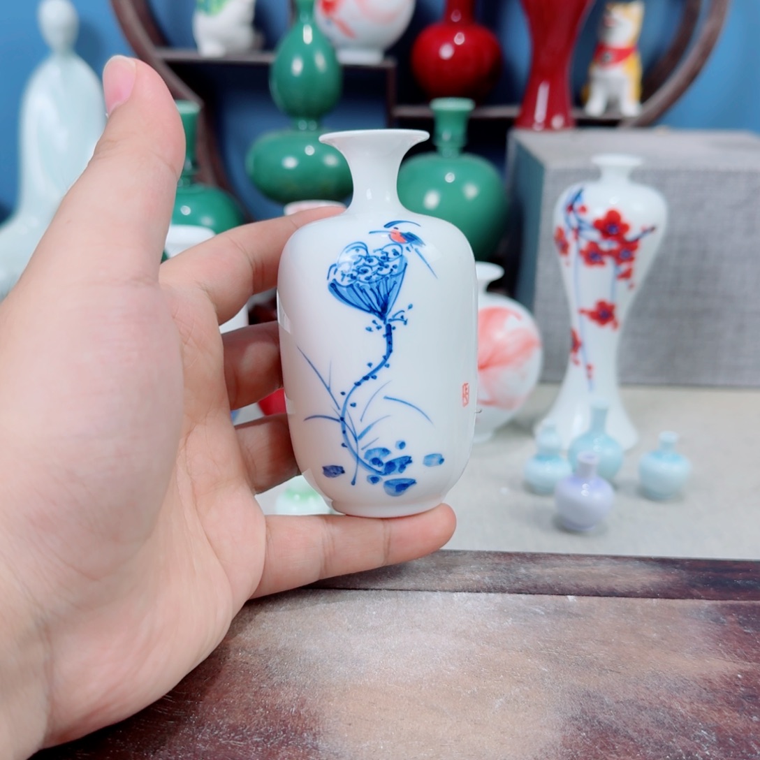 陶瓷手工小花器摆件