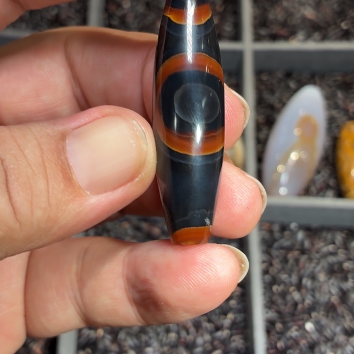 星***痕玛瑙/玉髓散珠_HEIMORI 天然天珠