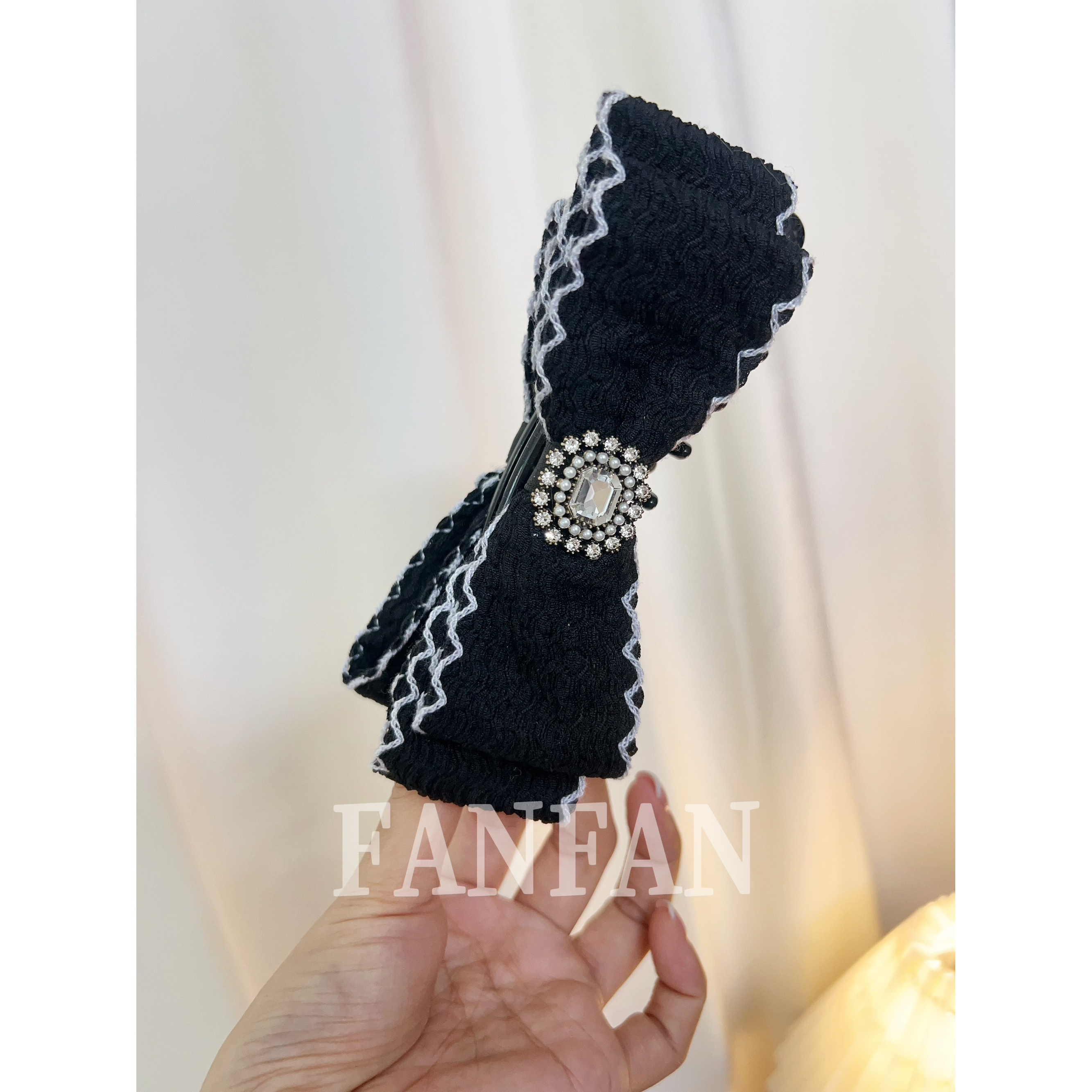 （13公分）韩系小香风蝴蝶结香蕉夹显发量气质高级洋气发饰