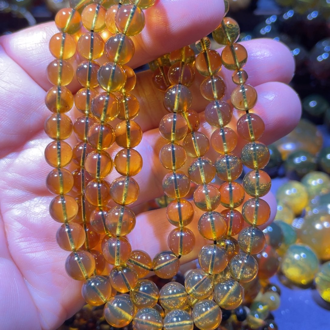 琥珀未镶嵌手链天然