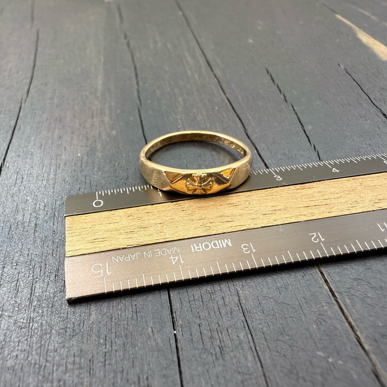 US7码 Chrome Hearts 克罗心 22k 切面十字花戒指