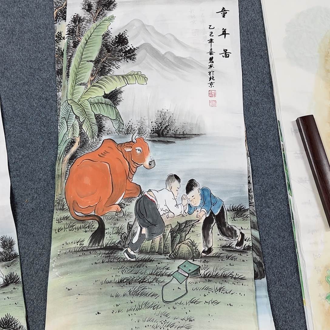 国画尺寸50X100手绘作品 
