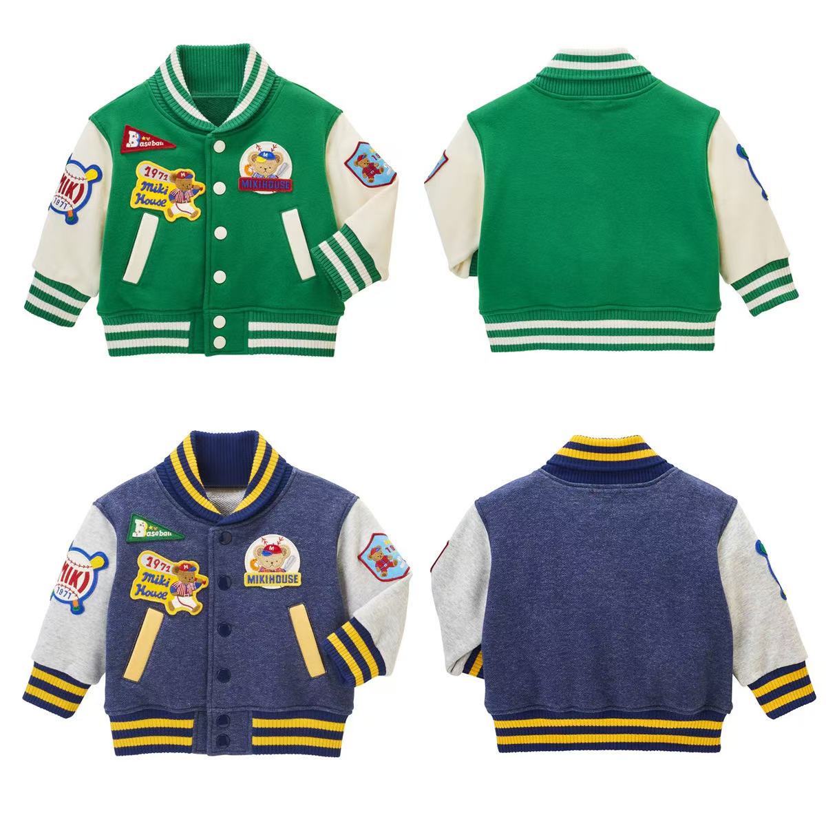 日系男女高货多标拼色棒球服韩版外套春季春秋款时髦帅气小童洋气