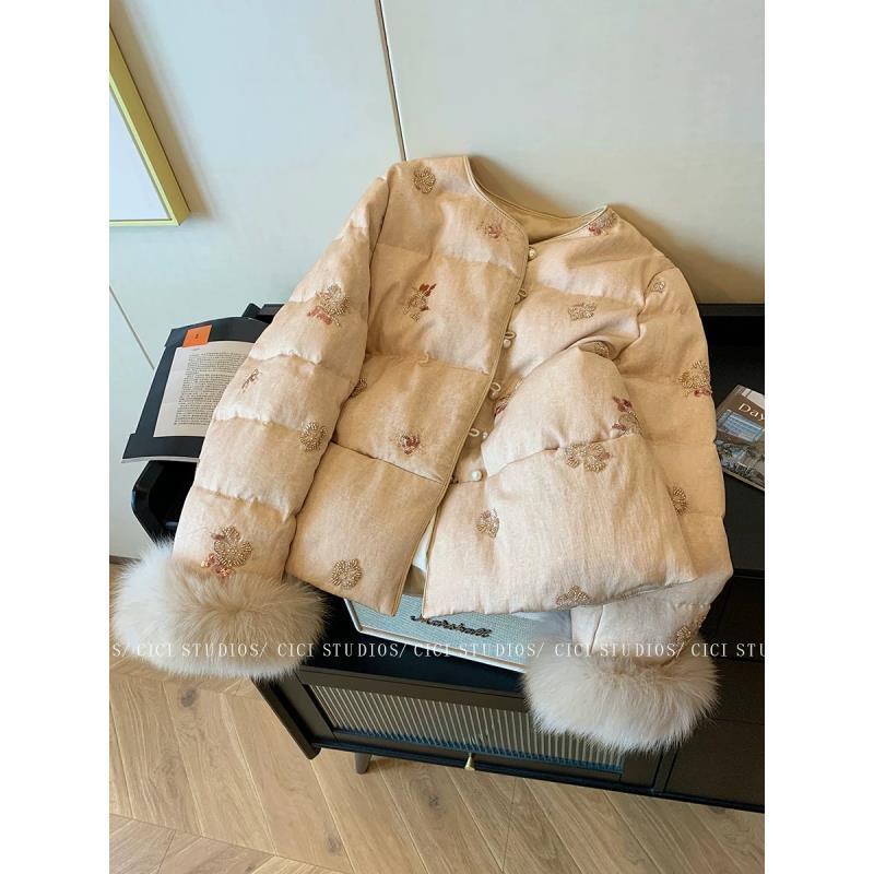 【加棉】珠绣--新中式加棉设计师高定轻奢宽松休闲复古圆领国潮