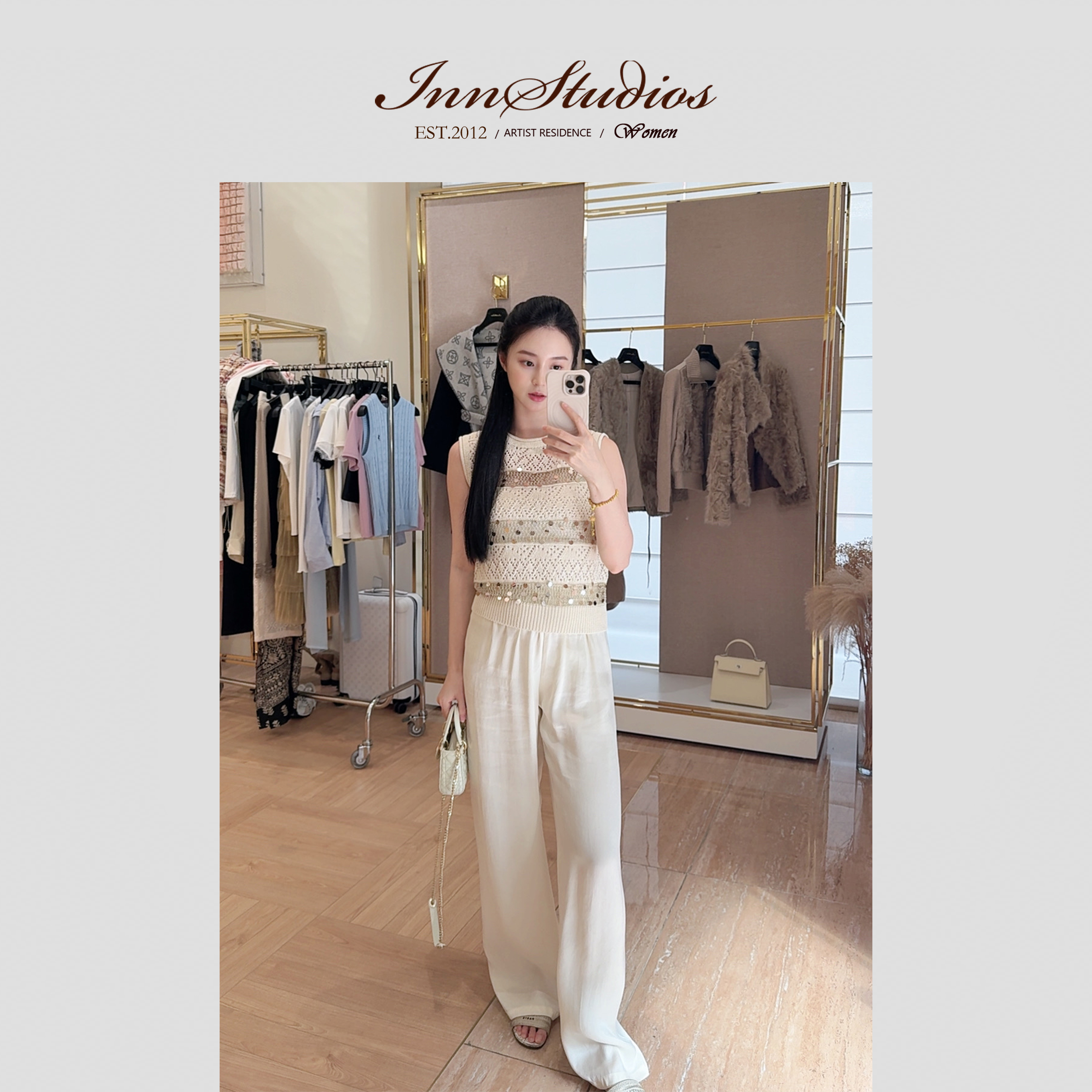 【甜心专属】Innstudios 铜氨丝质感冰感直筒休闲裤