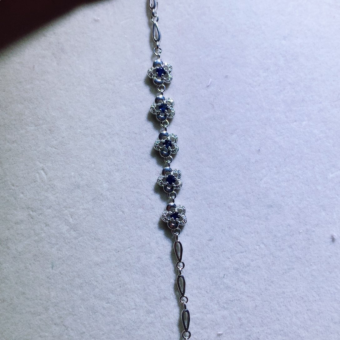 蓝宝石手链银S925镶嵌