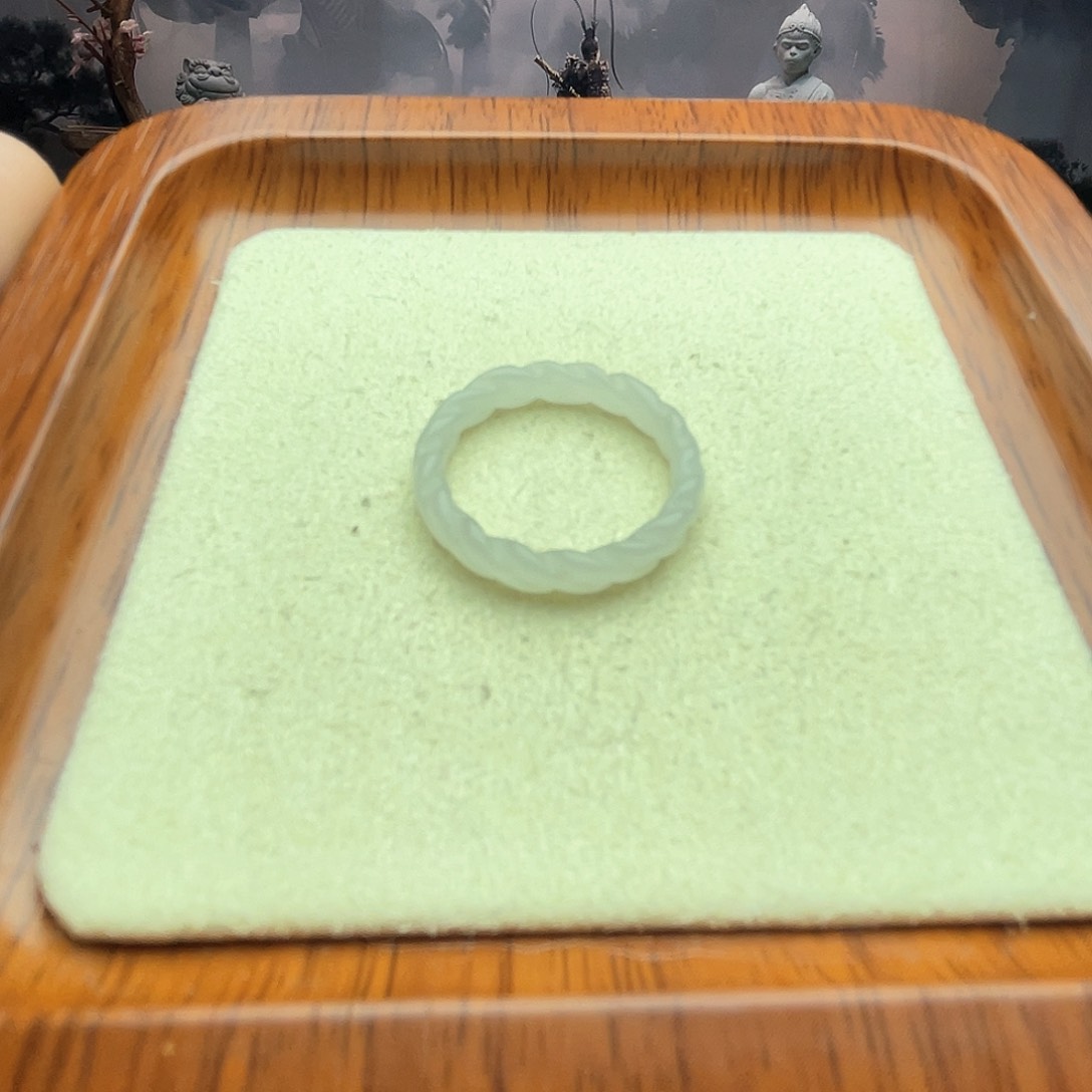 和田玉颈饰未镶嵌白麻花17-18号