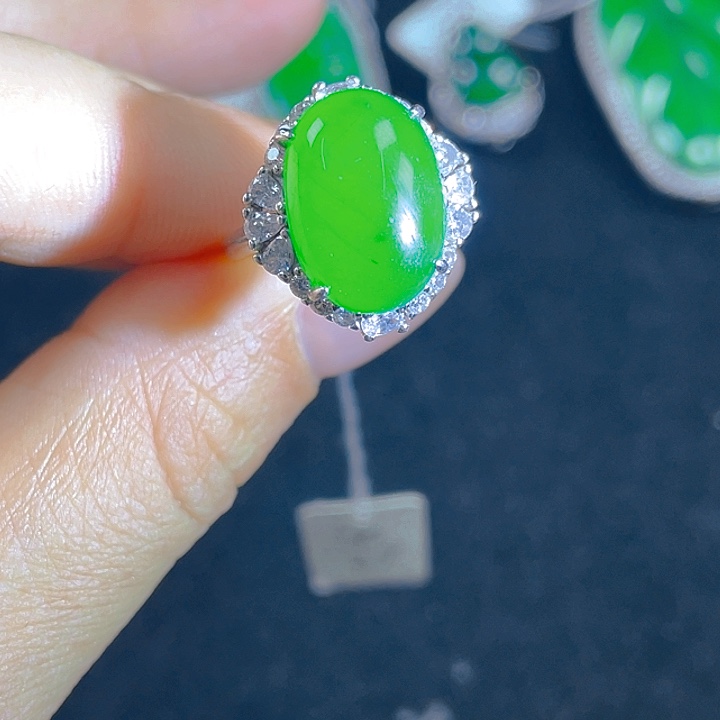 翡翠银S925镶嵌吊坠(不含链)