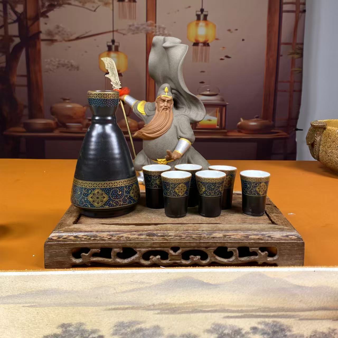 微醺温酒器桃子酒杯六个A148