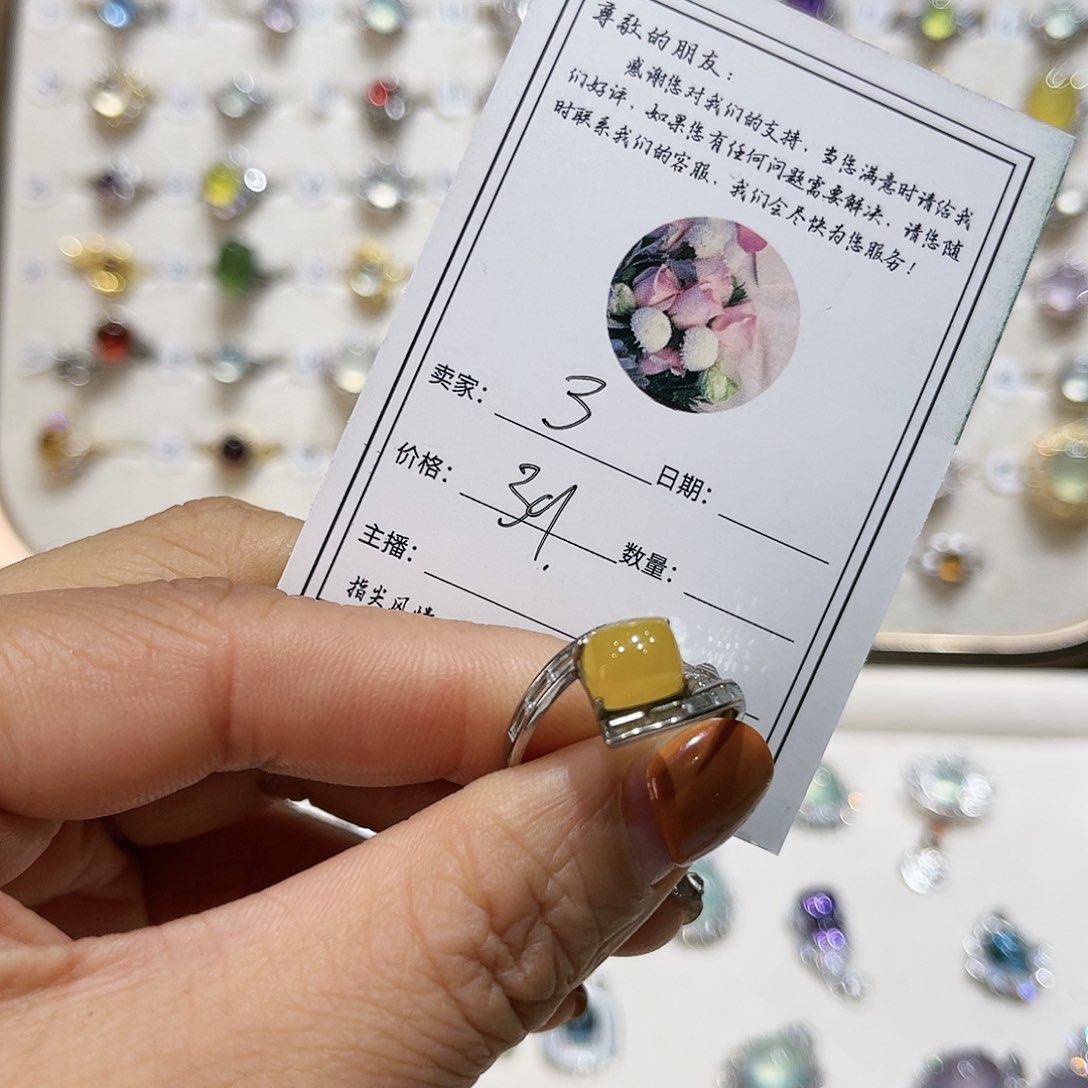 岫玉戒指银S925镶嵌戒指