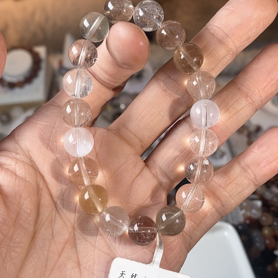 水晶手链未镶嵌皮****n兔毛10mm