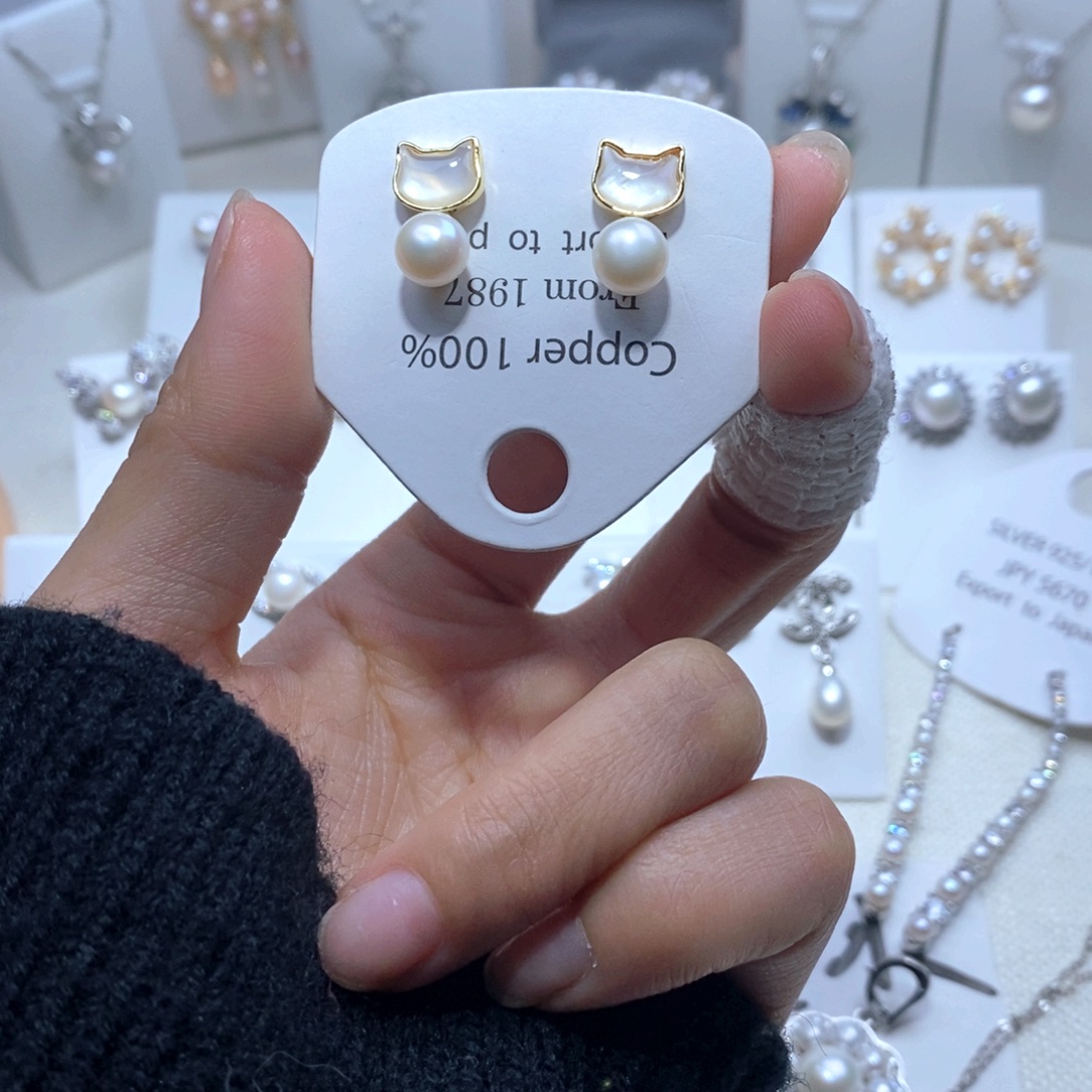 淡水珍珠未镶嵌耳饰