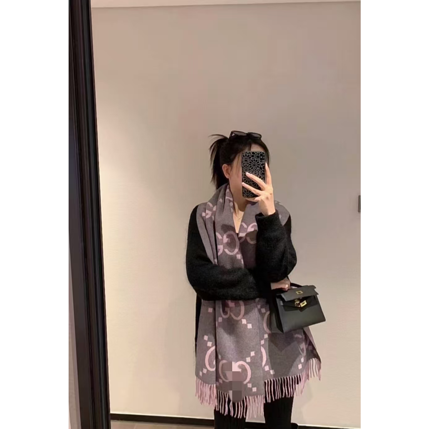 双面提花大G围巾